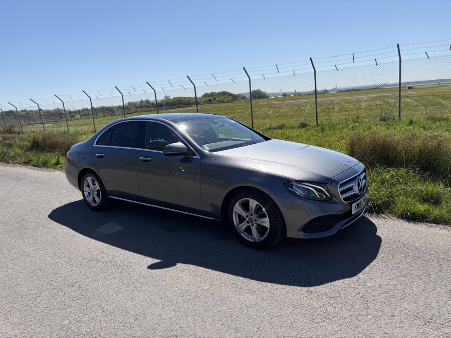 The Mercedes-Benz E-Class, photographed beside Liverpool John Lennon Airport